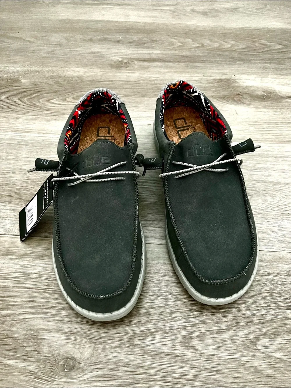 Hey Dude Men's Sueded  Gray Slip-On Shoes Size11